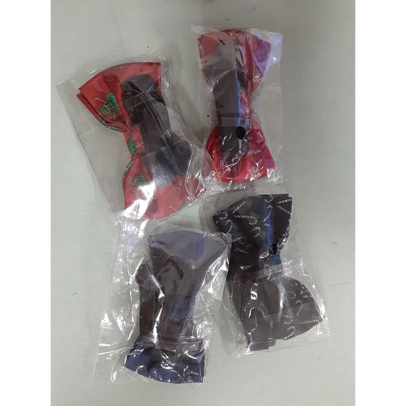 Boys Pretied Bow Ties set of 4 Christmas Holiday Designs Fits 2-4 yrs NEW - Picture 6 of 6